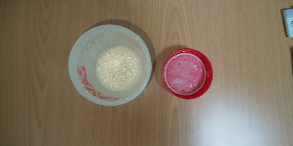 豆乳でシェイクしたあと